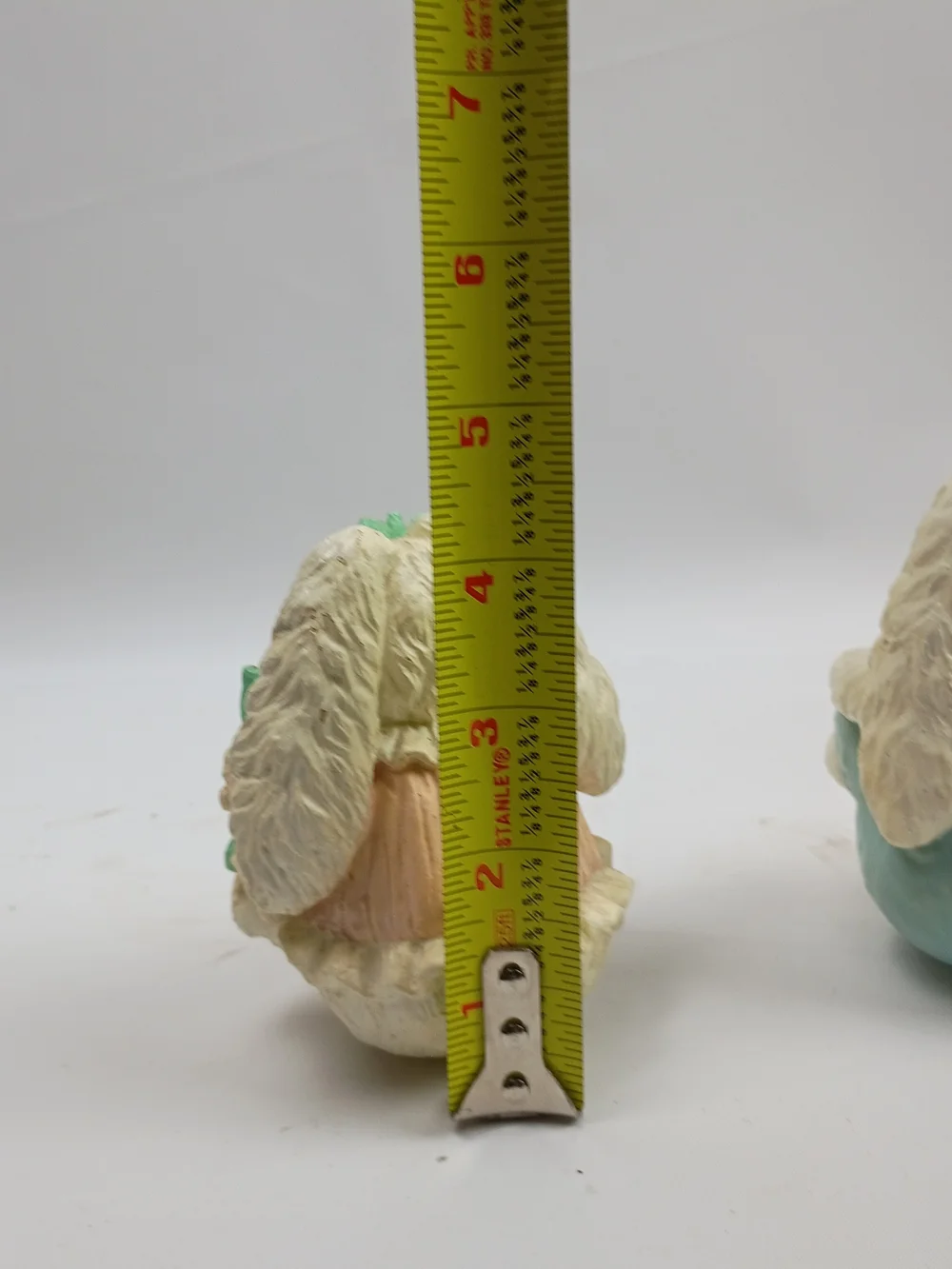 Pastel Bunny Figurine Set - Cream and Blue Decorative Bunnies